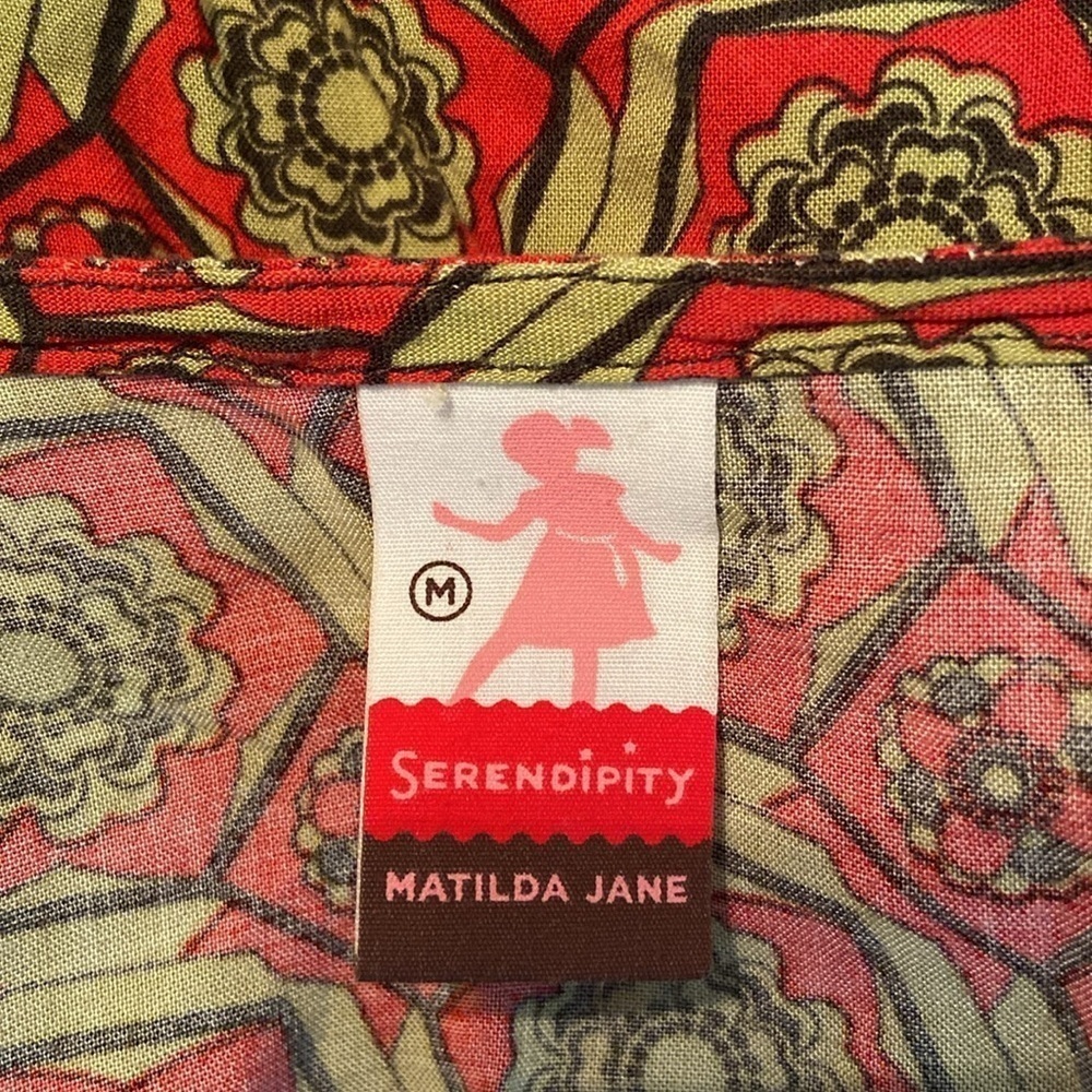 Matilda Jane Serendipity Cheerio Wrap Dress Tan Red M - Picture 6 of 10